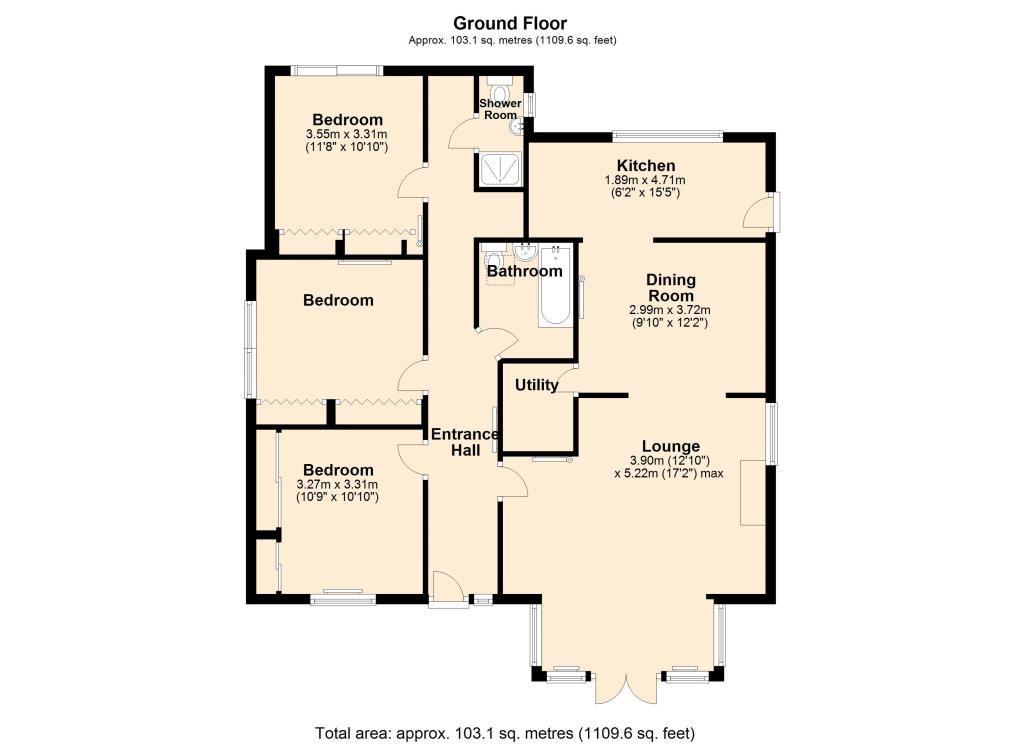 Lot: 81 - BUNGALOW FOR UPDATING WITH SPECTACULAR VIEWS - Floor plan of Lot 81